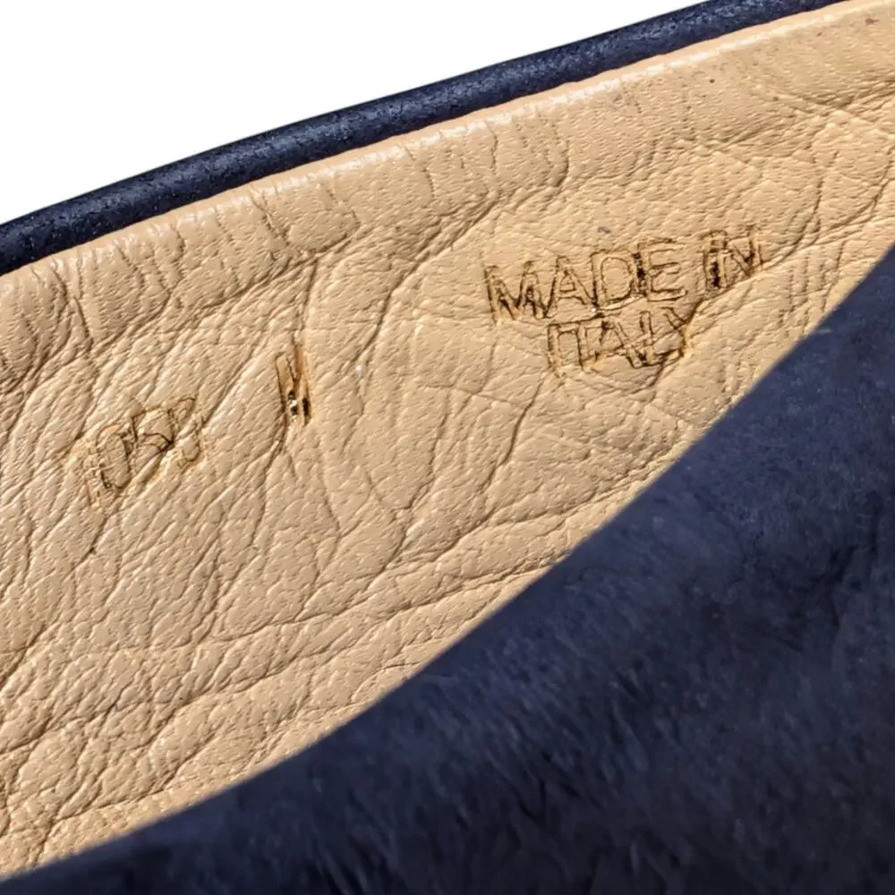 Del Toro x Saks Fifth Avenue Dog Embroidered Navy Blue House Slippers Mens 10.5